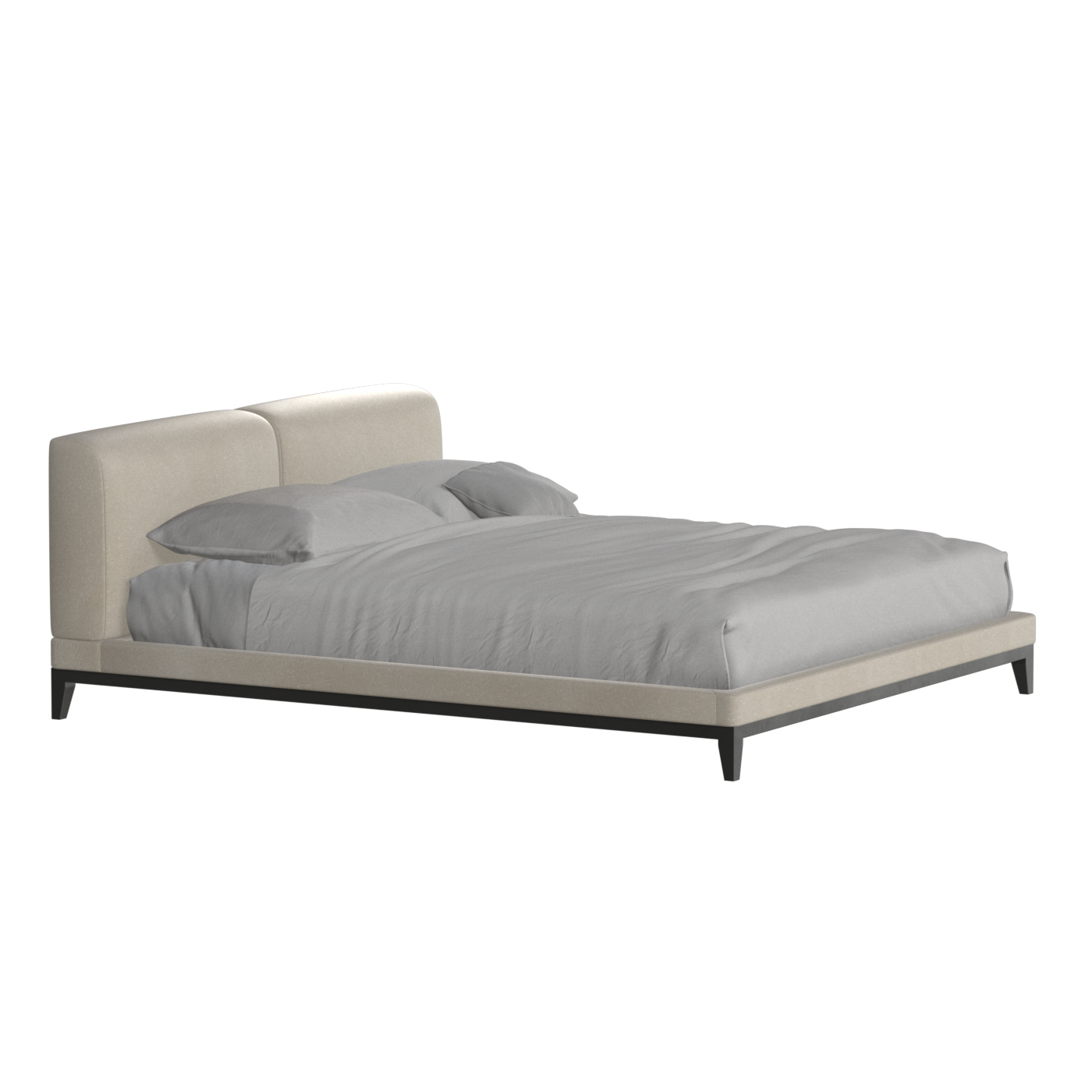 Infinity Upholstered Double Bed with Elegant Headboard