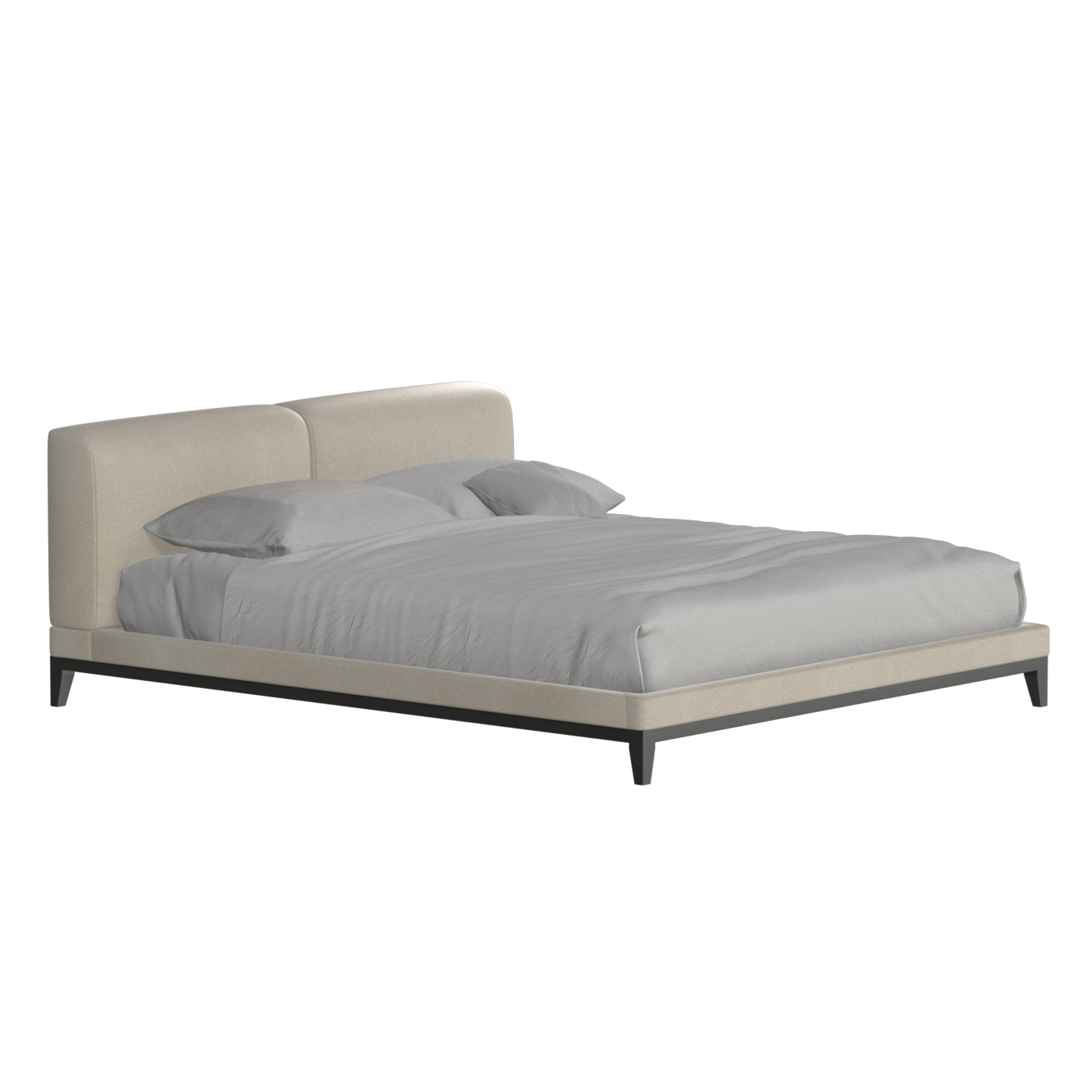 Infinity Upholstered Double Bed with Elegant Headboard