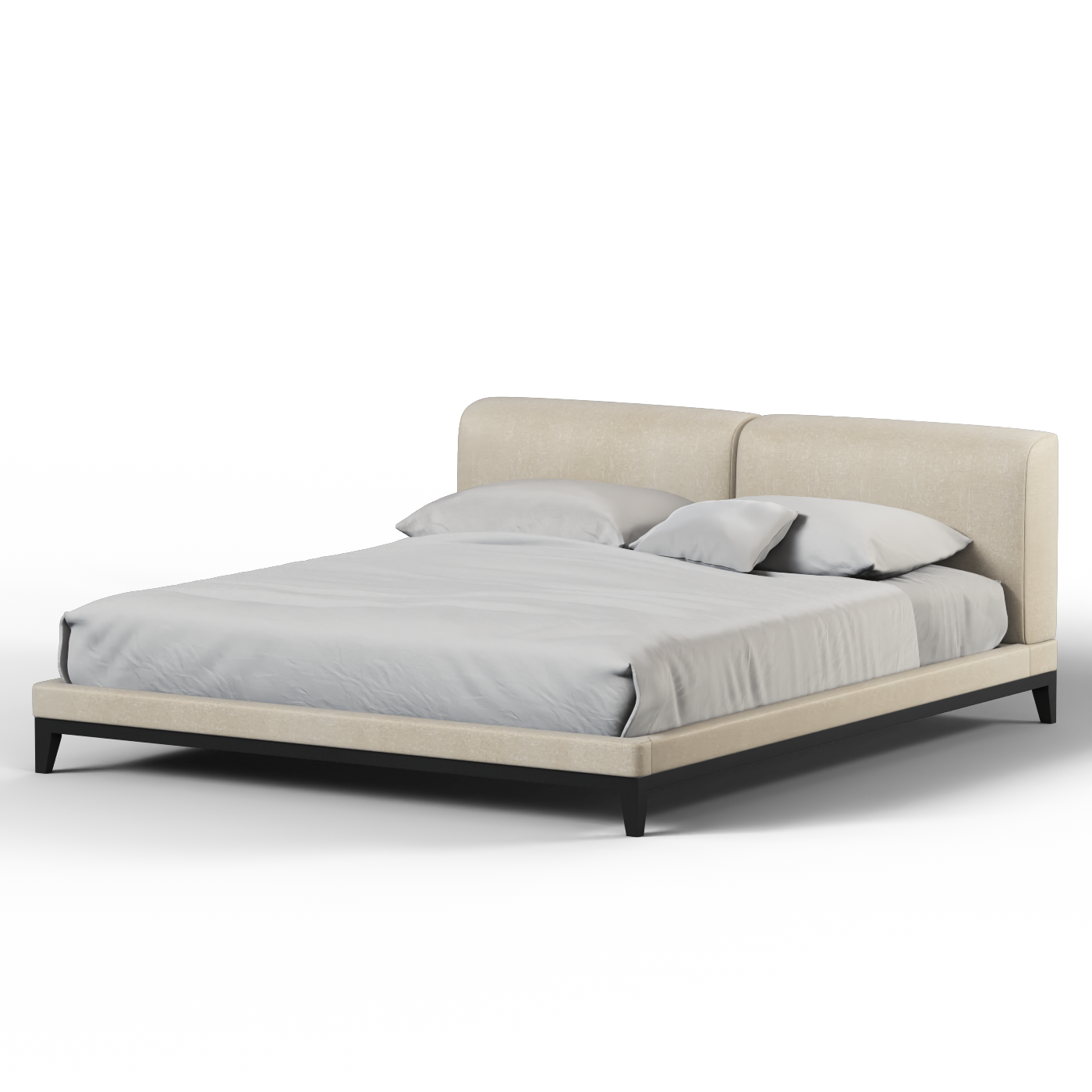 Infinity Upholstered Double Bed with Elegant Headboard