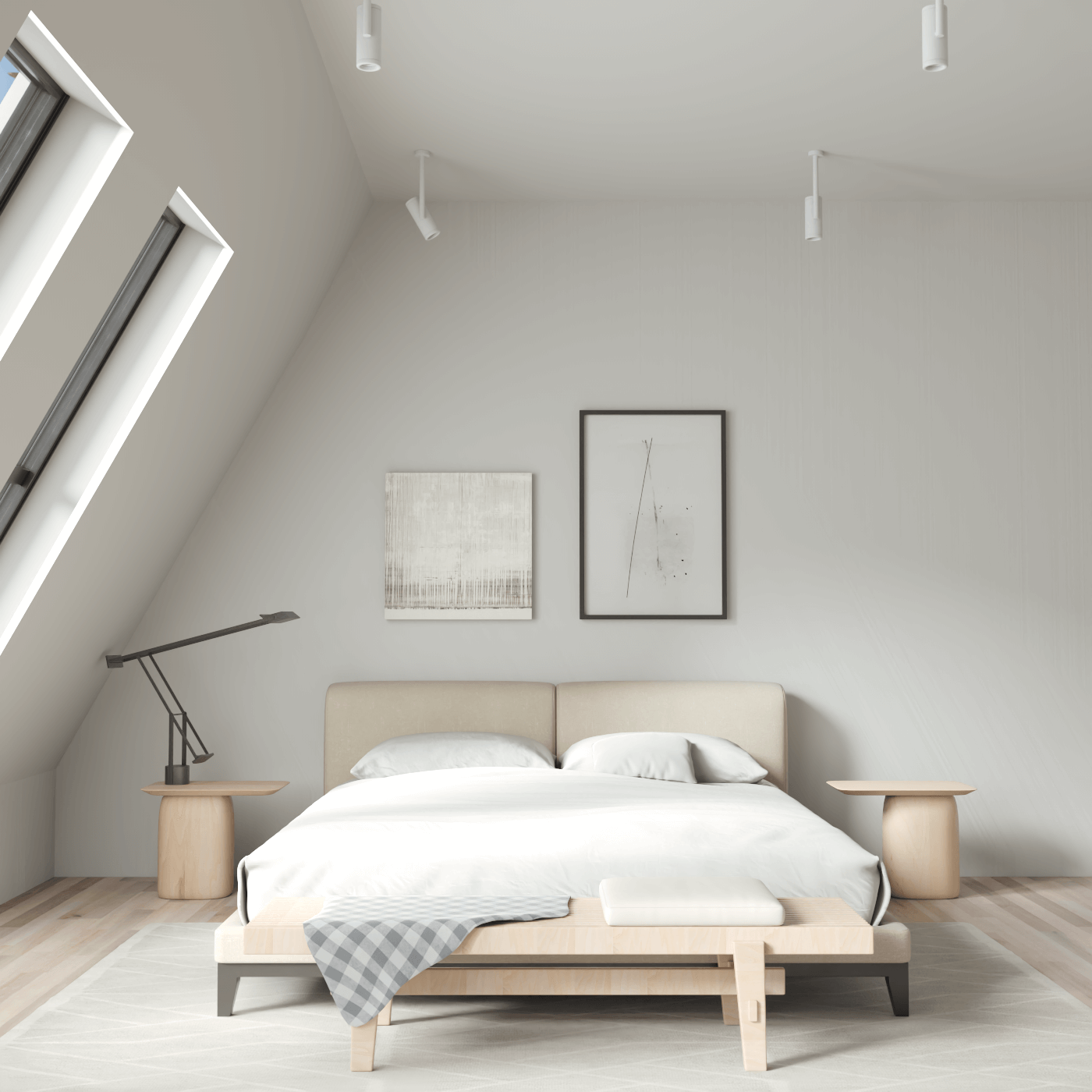 Infinity Upholstered Double Bed with Elegant Headboard