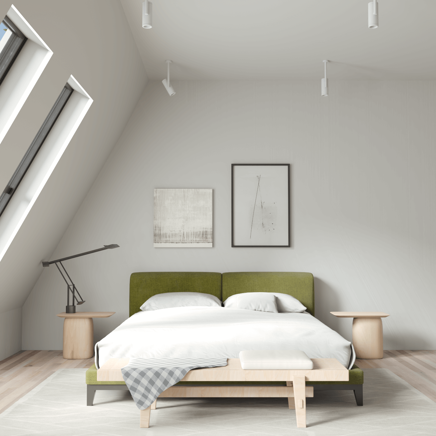 Infinity Upholstered Double Bed with Elegant Headboard