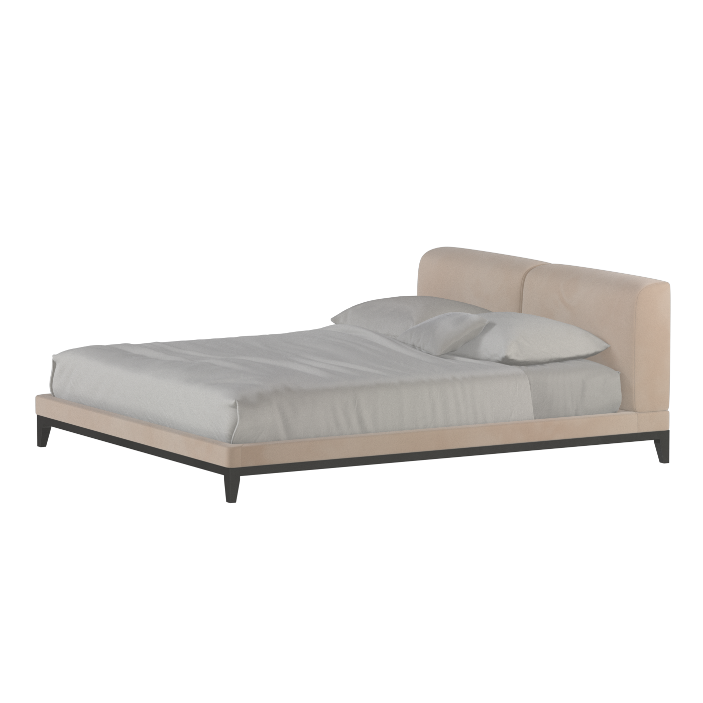 Infinity Upholstered Double Bed with Elegant Headboard