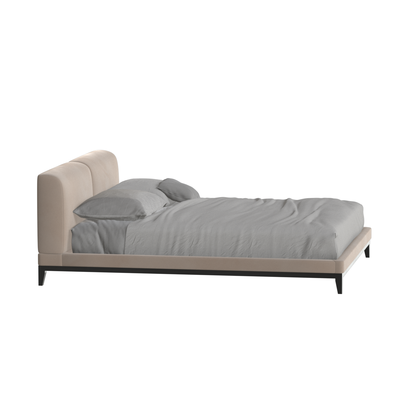 Infinity Upholstered Double Bed with Elegant Headboard