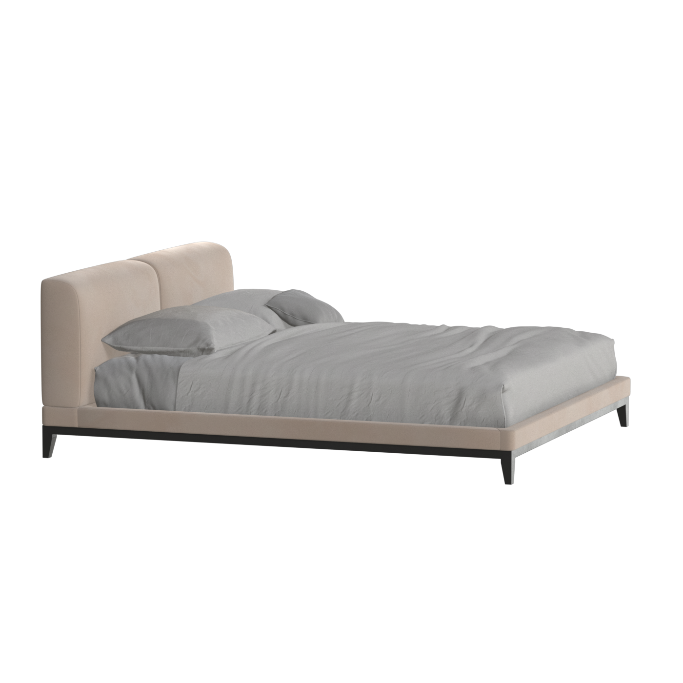 Infinity Upholstered Double Bed with Elegant Headboard