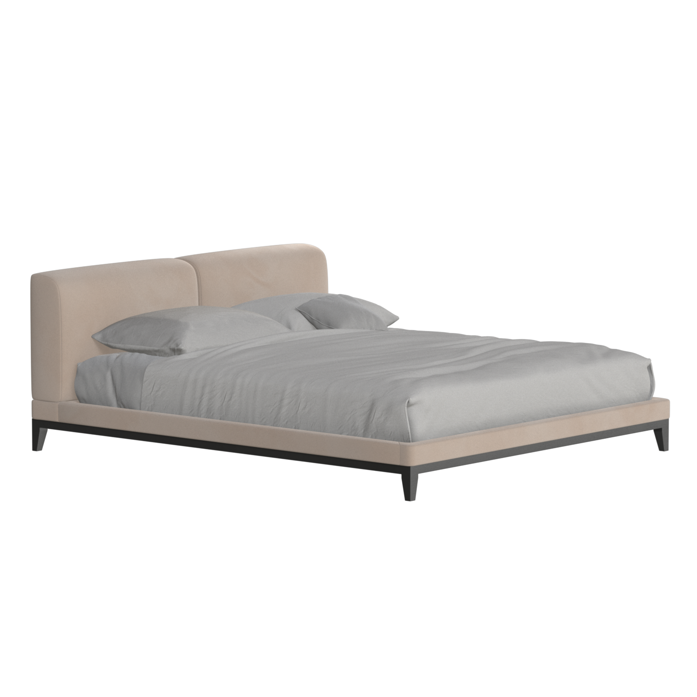 Infinity Upholstered Double Bed with Elegant Headboard