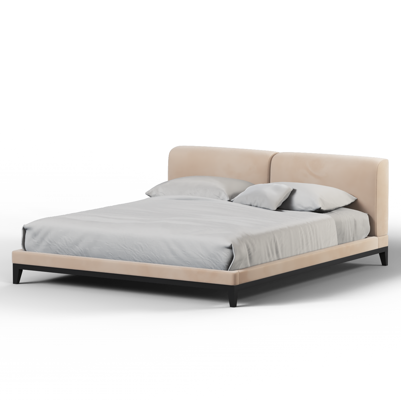 Infinity Upholstered Double Bed with Elegant Headboard