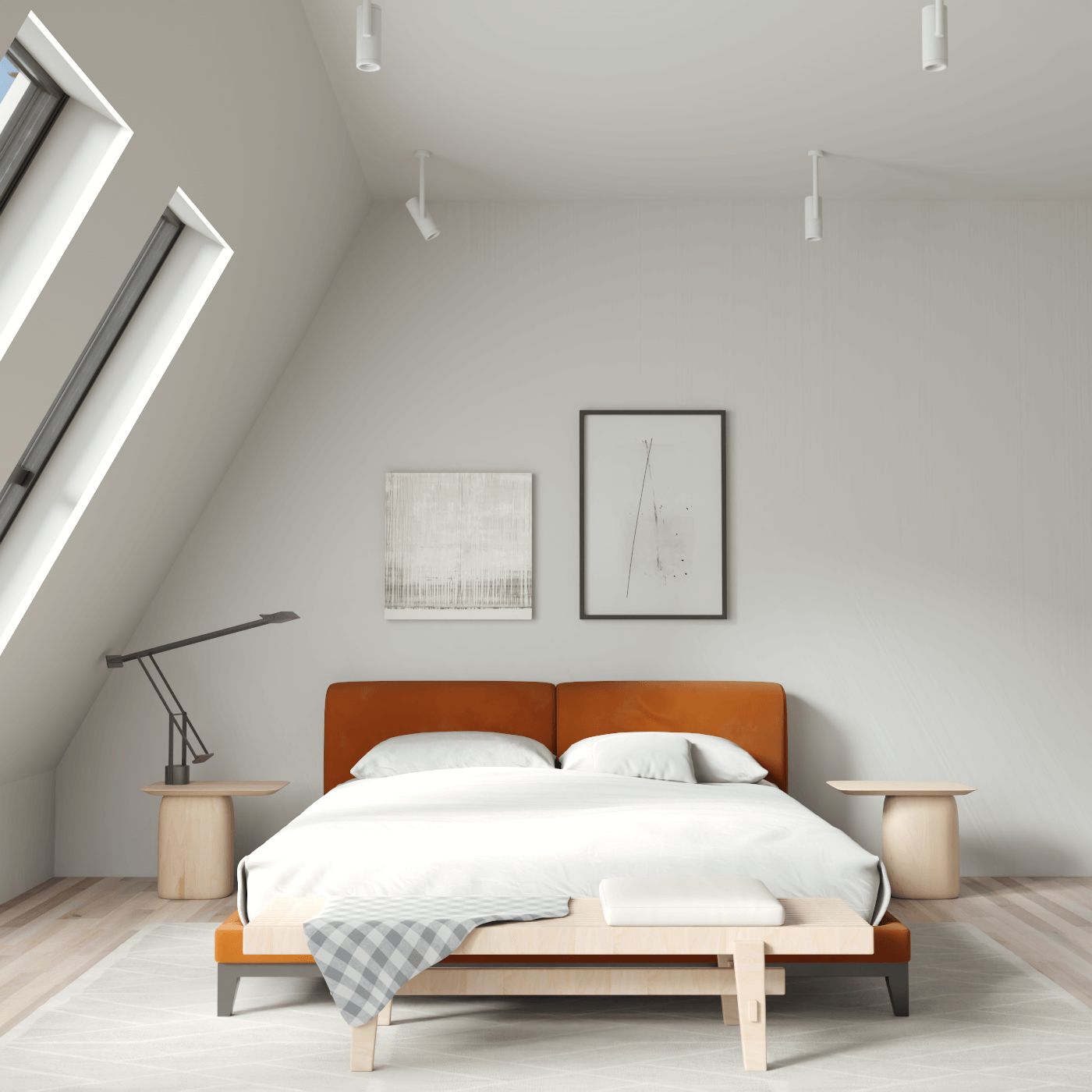 Infinity Upholstered Double Bed with Elegant Headboard