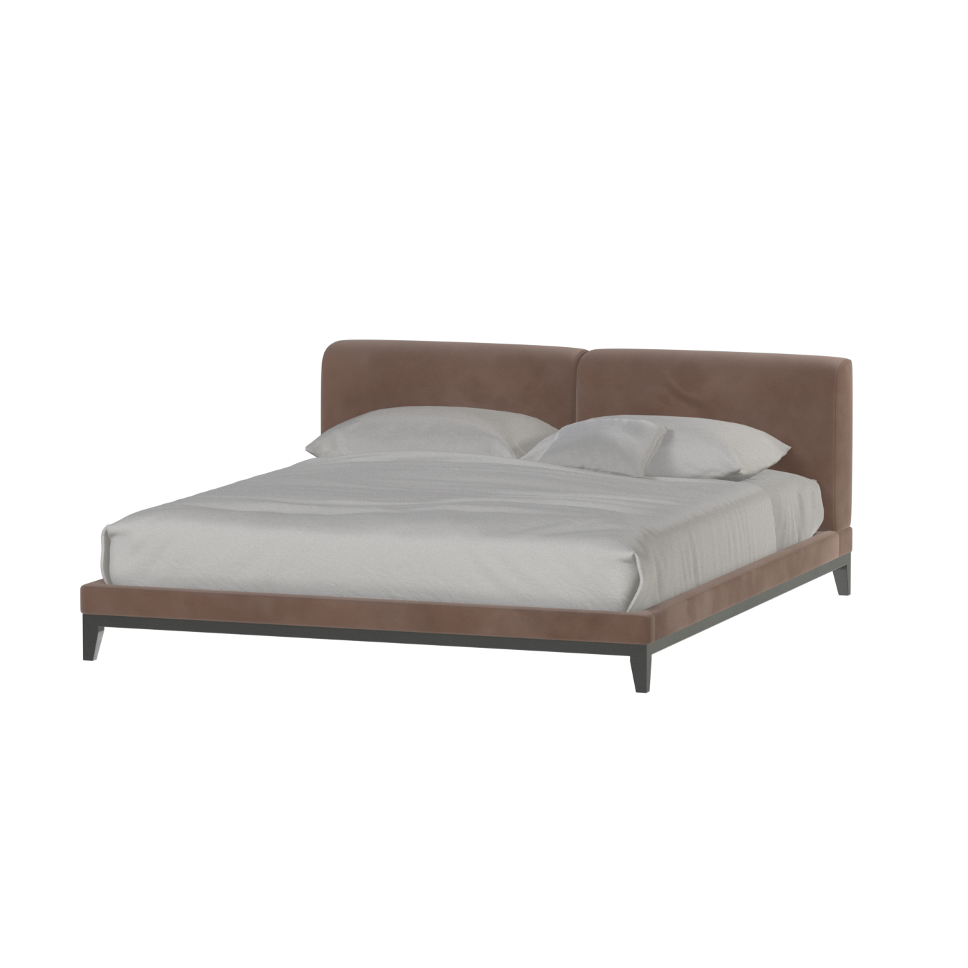 Infinity Upholstered Double Bed with Elegant Headboard