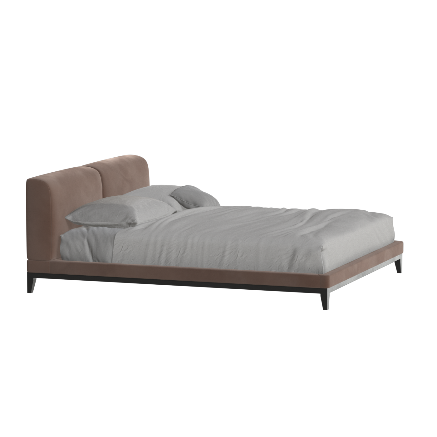 Infinity Upholstered Double Bed with Elegant Headboard