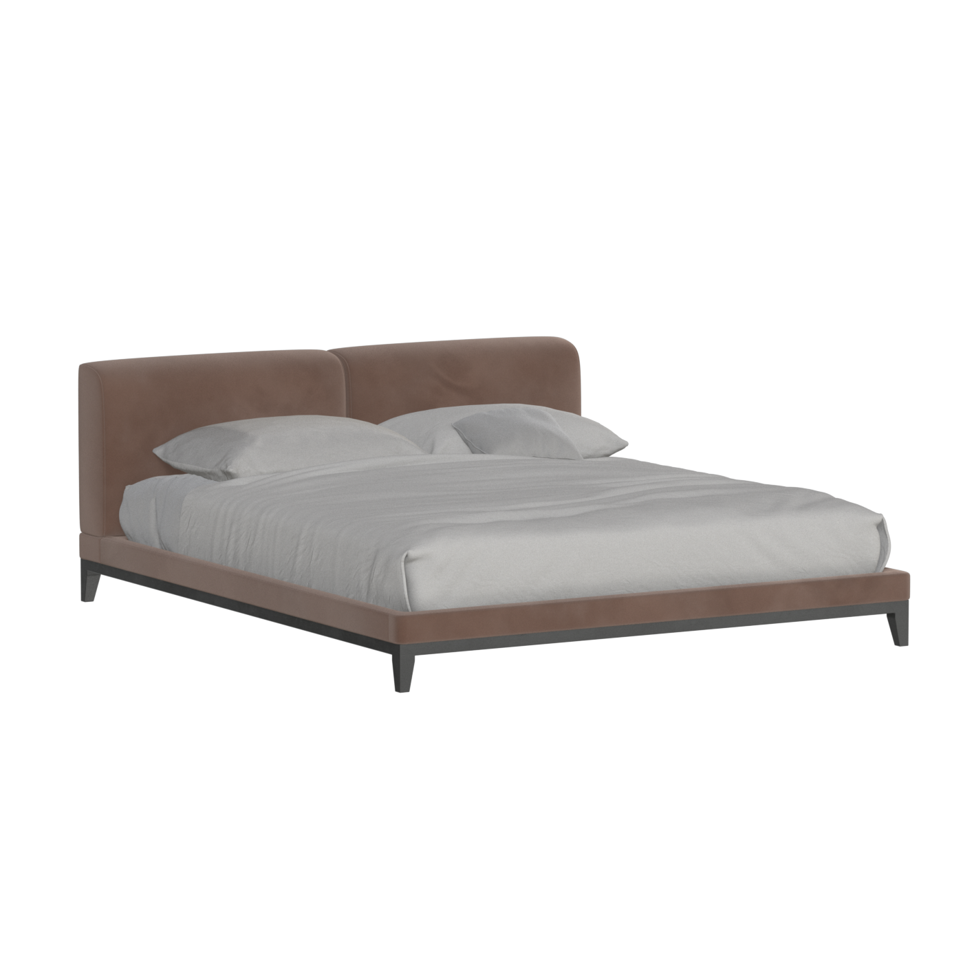 Infinity Upholstered Double Bed with Elegant Headboard