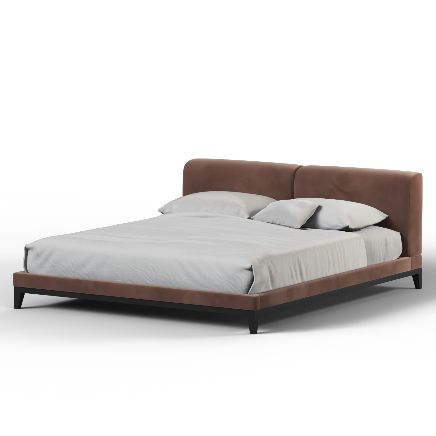 Infinity Upholstered Double Bed with Elegant Headboard