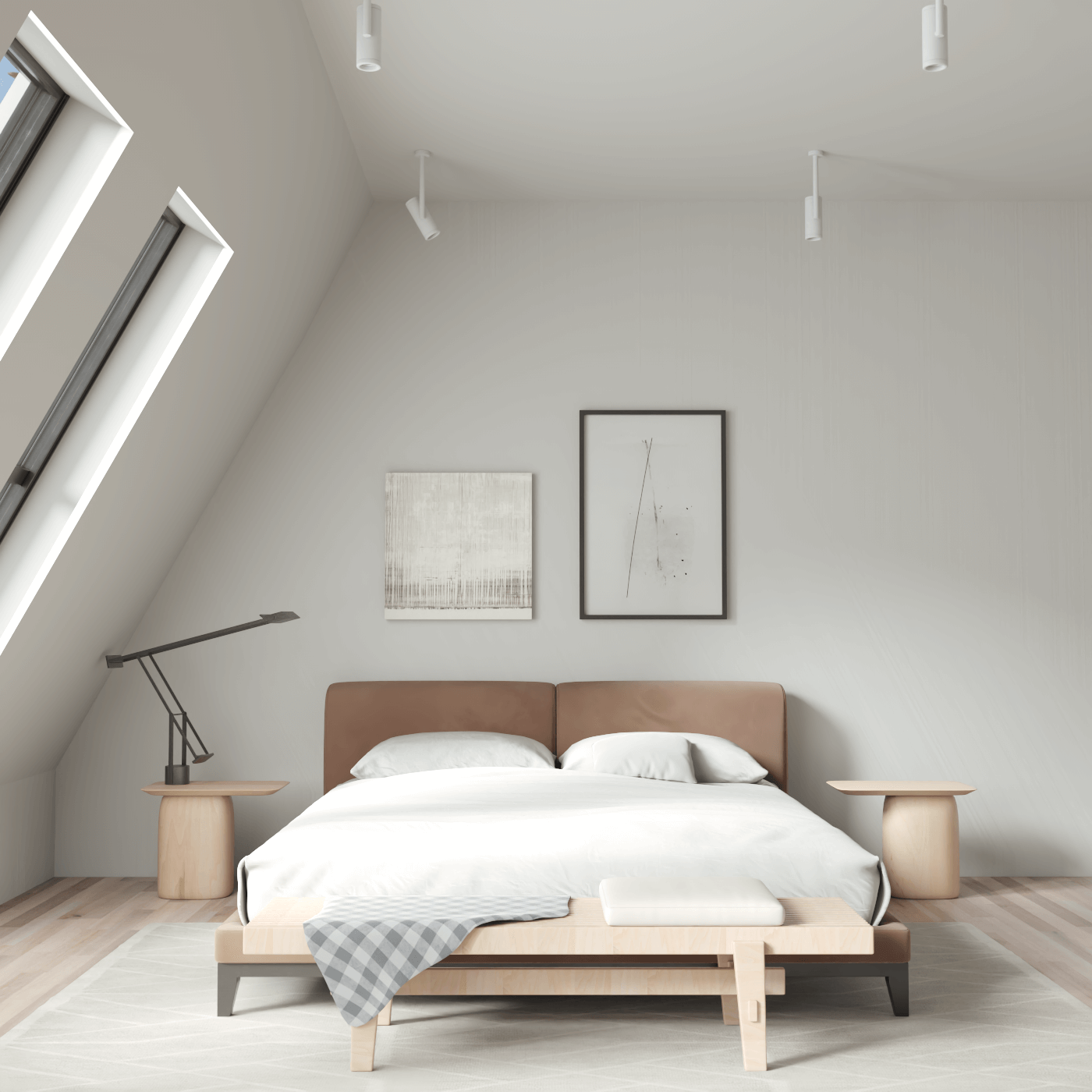 Infinity Upholstered Double Bed with Elegant Headboard