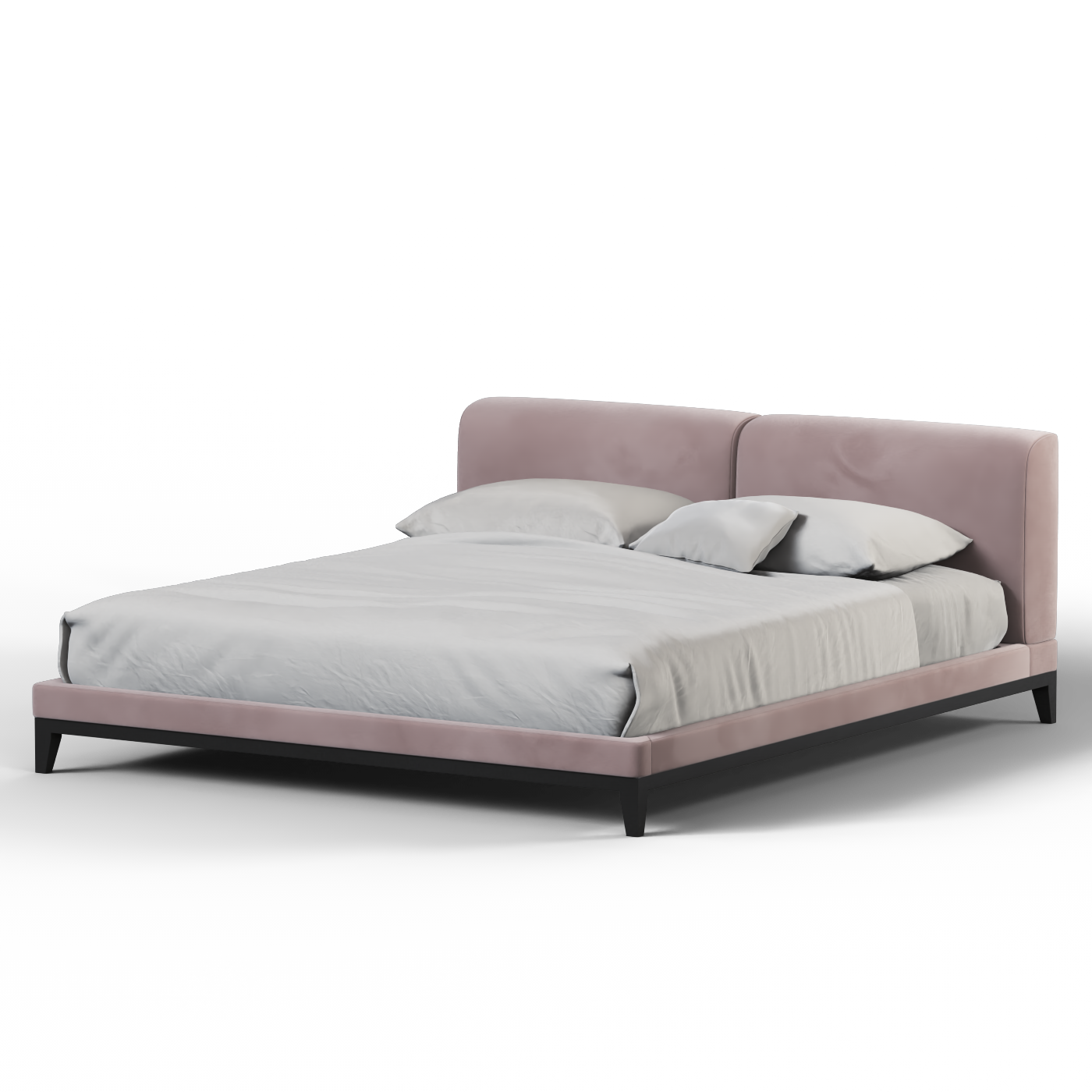 Infinity Upholstered Double Bed with Elegant Headboard