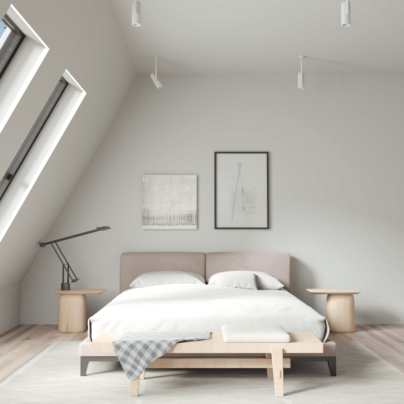 Infinity Upholstered Double Bed with Elegant Headboard