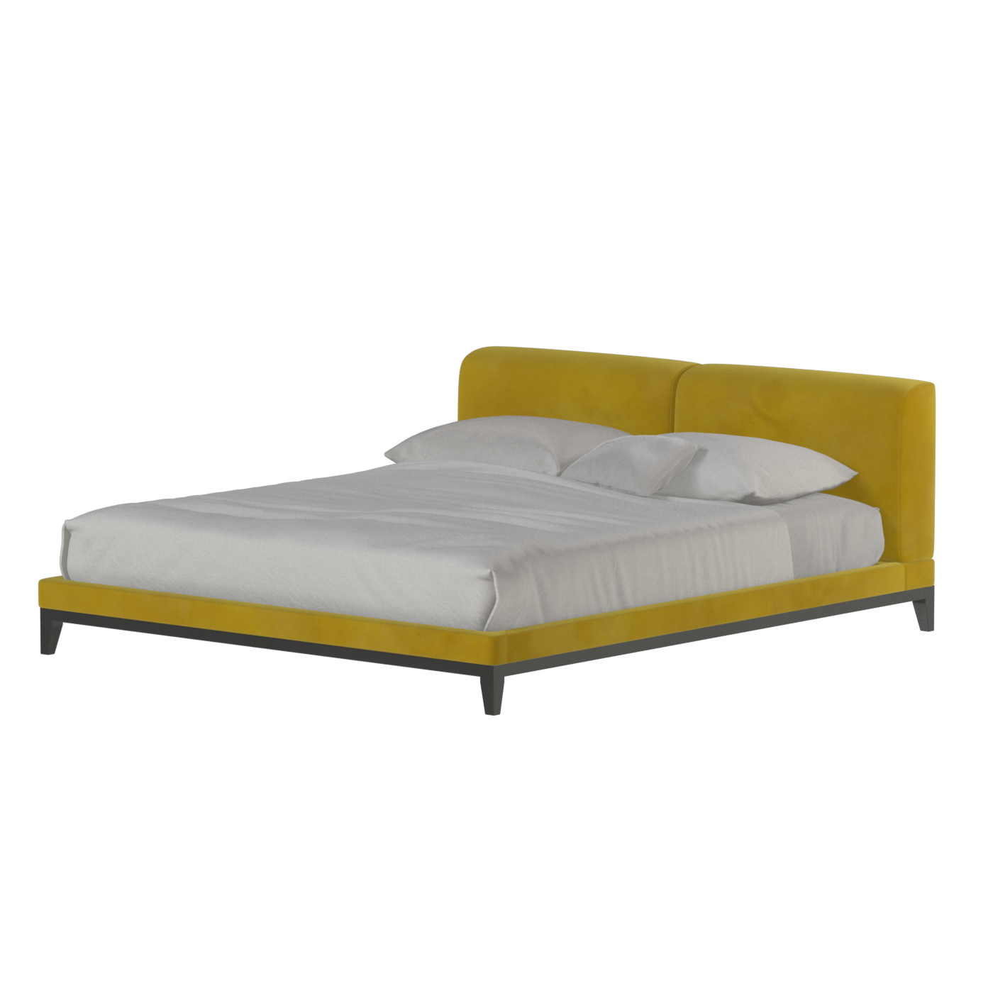 Infinity Upholstered Double Bed with Elegant Headboard