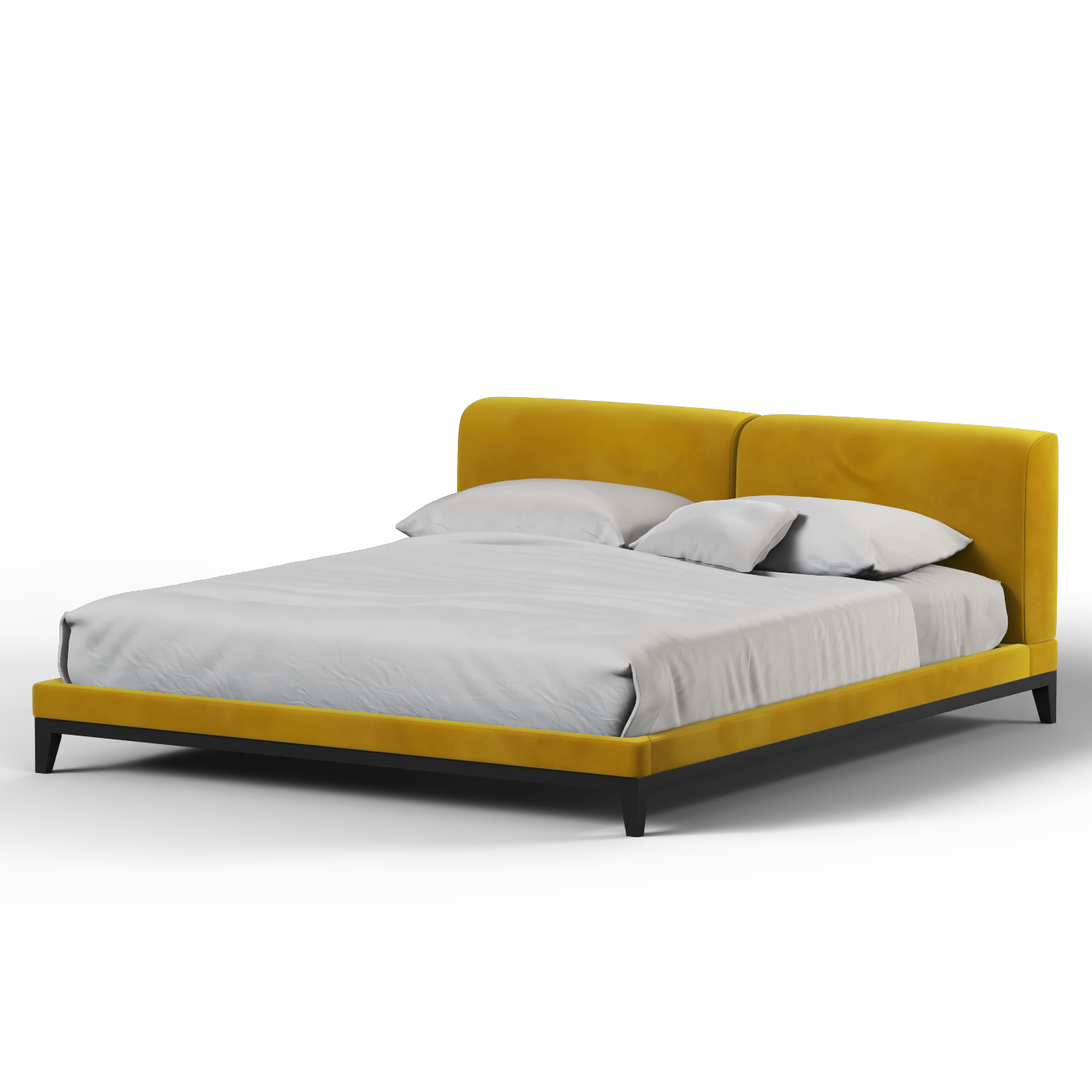 Infinity Upholstered Double Bed with Elegant Headboard