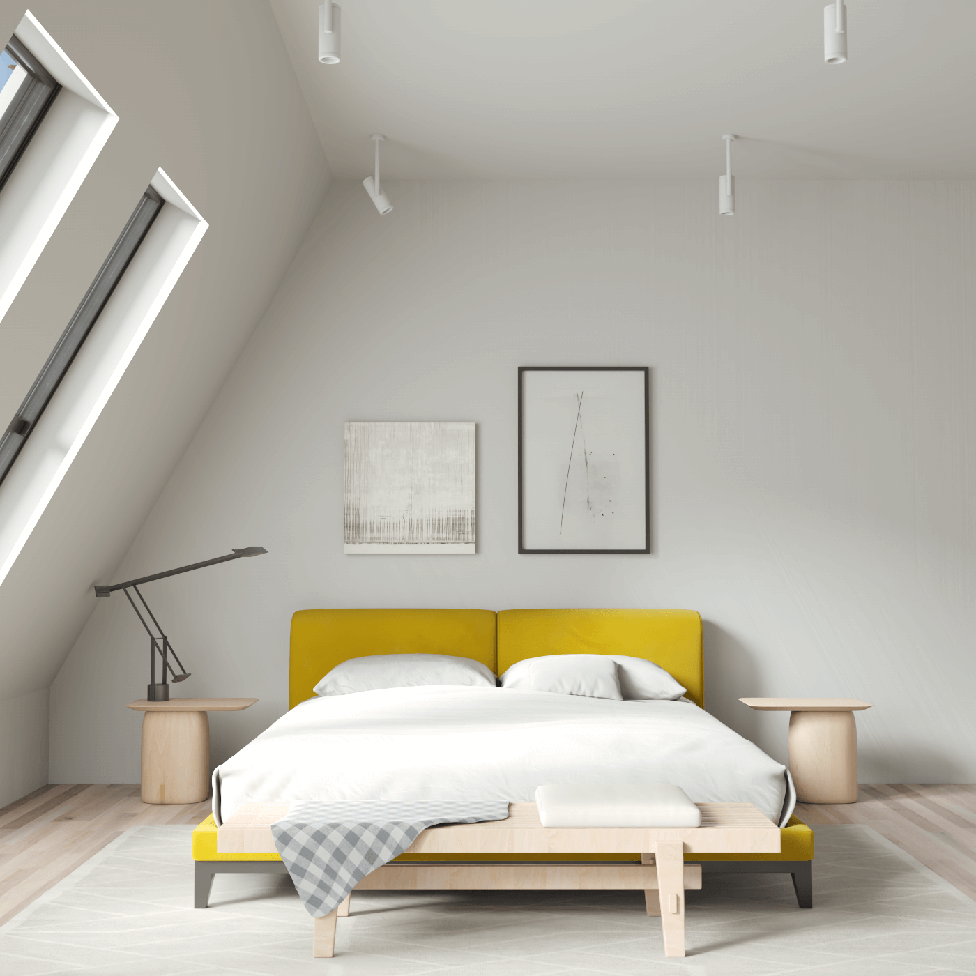 Infinity Upholstered Double Bed with Elegant Headboard