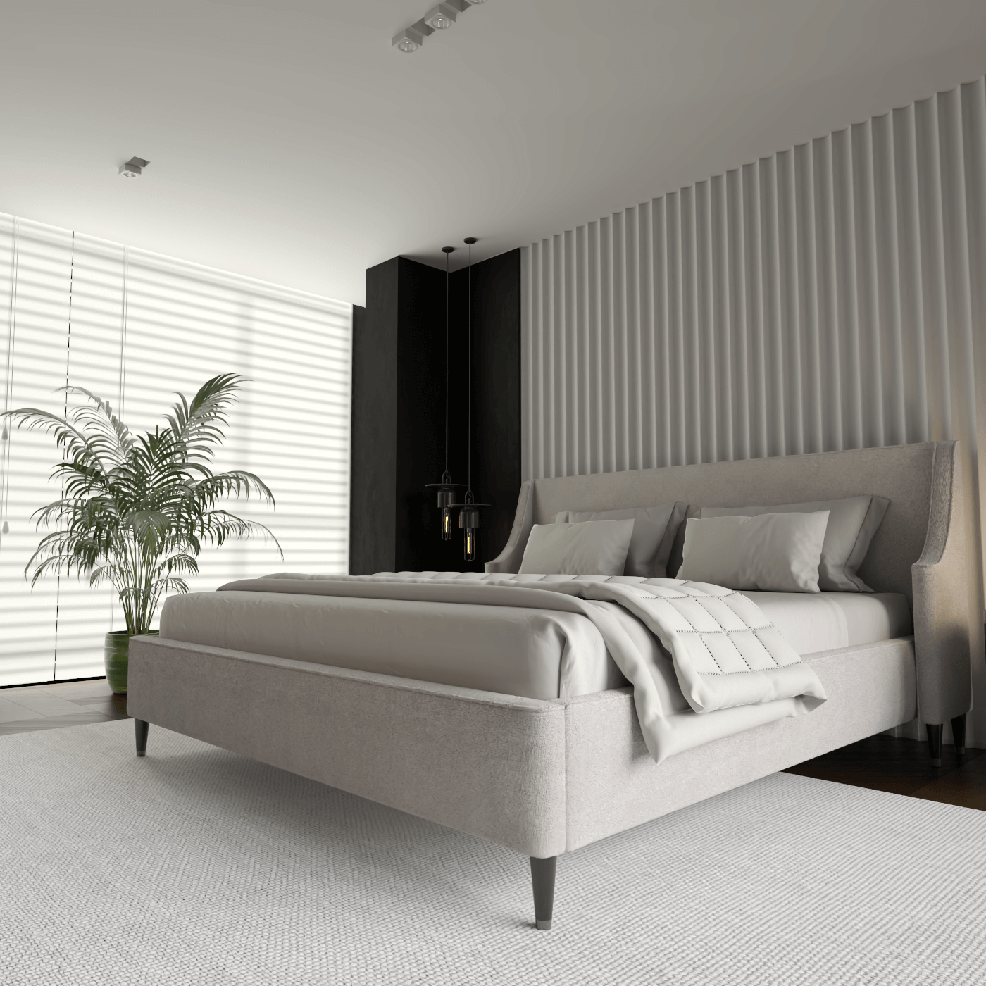 Laura Double Bed with High Headboard
