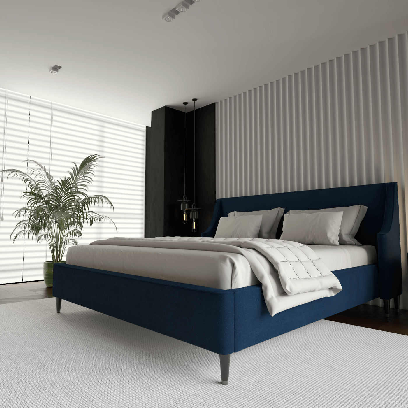 Laura Double Bed with High Headboard