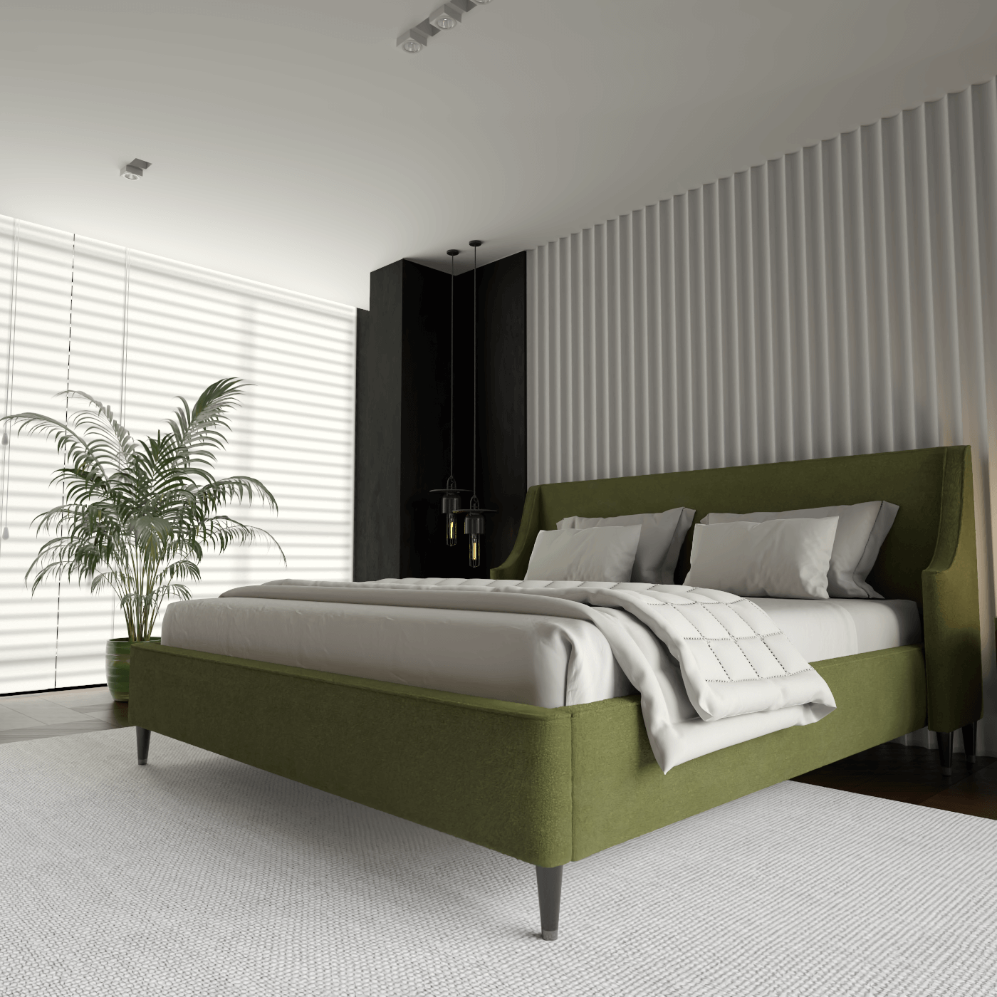 Laura Double Bed with High Headboard