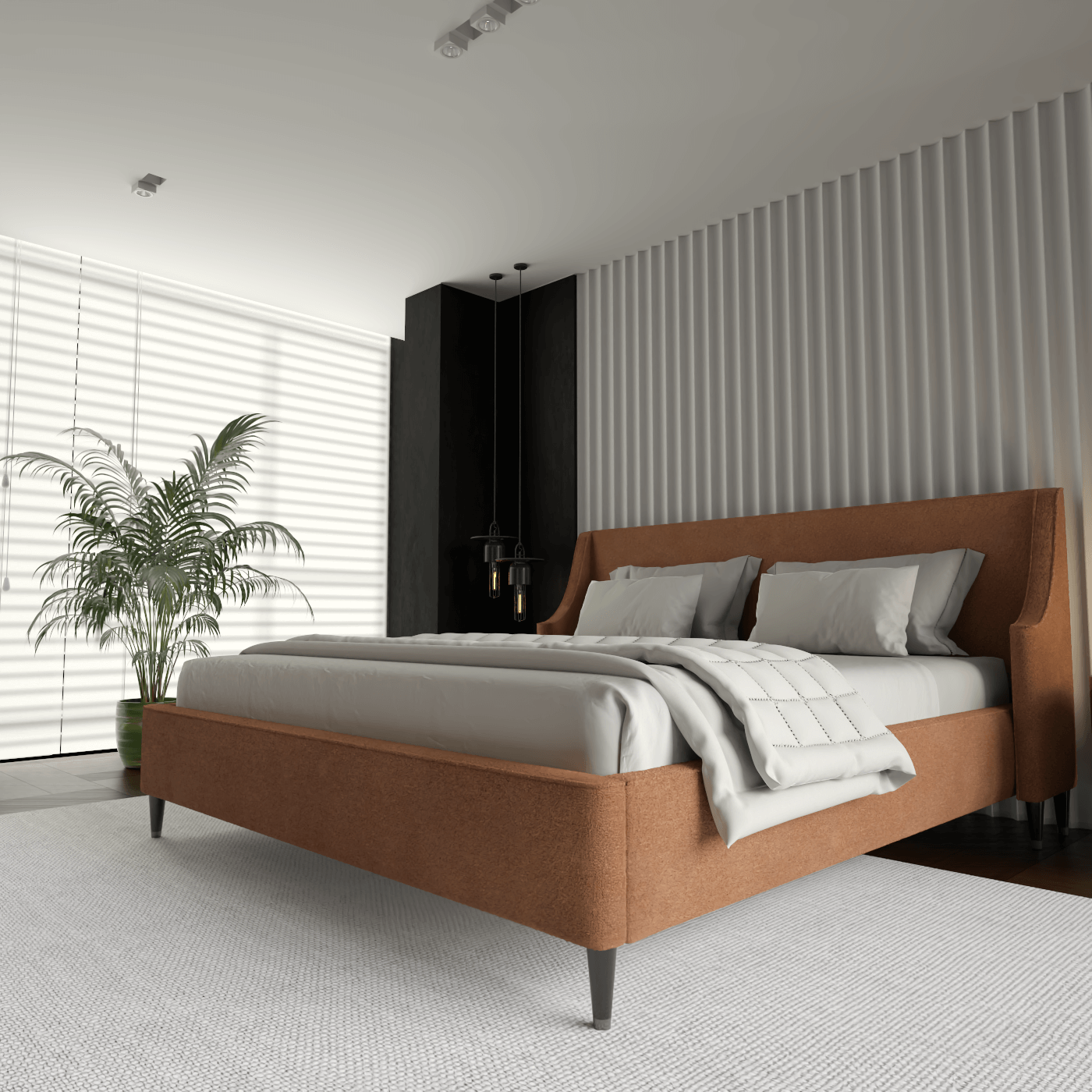 Laura Double Bed with High Headboard