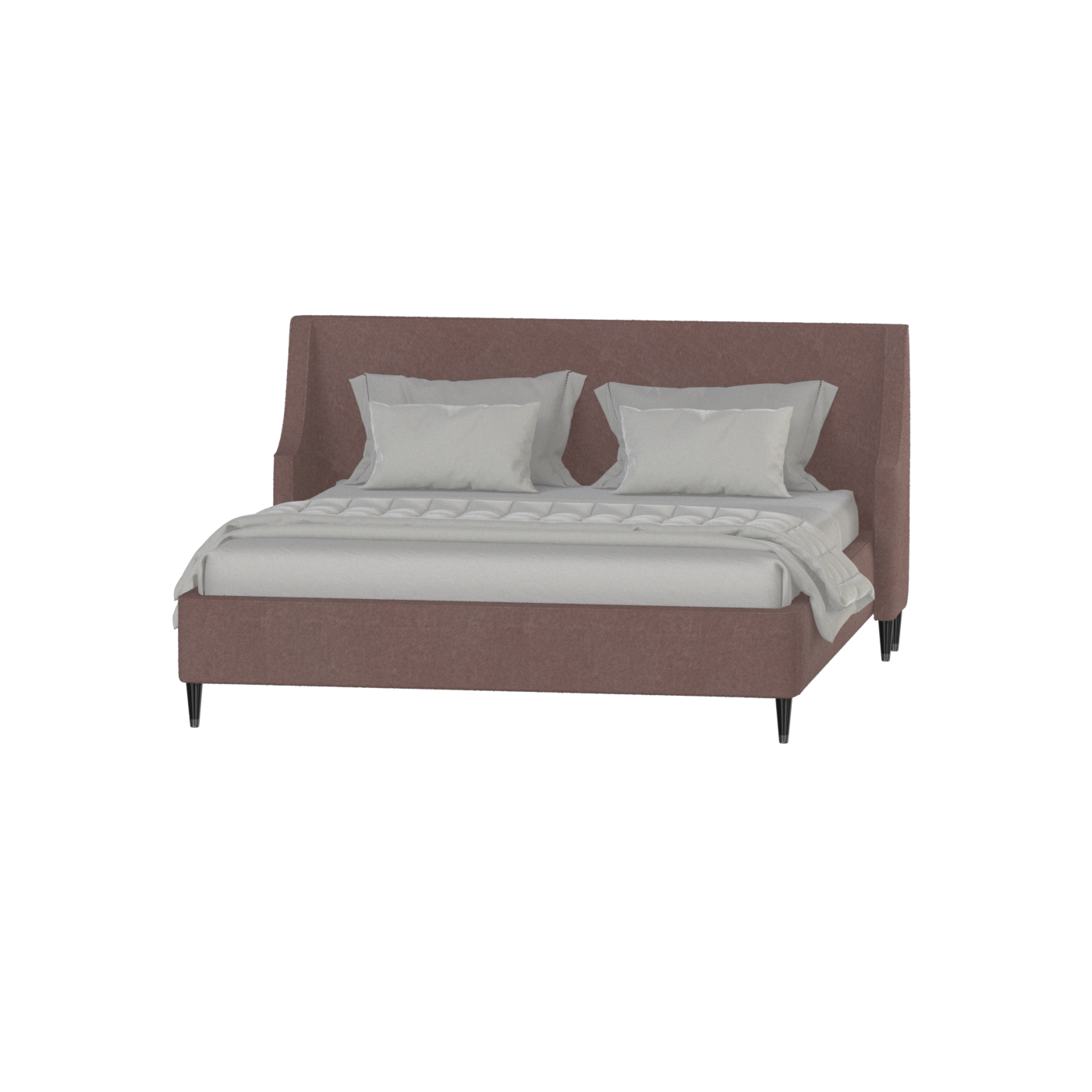 Laura double bed Lucia High Headboard Upholstered Bed in Soft Fabric