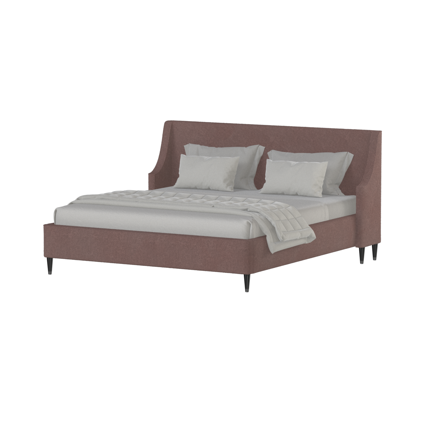 Laura double bed Lucia High Headboard Upholstered Bed in Soft Fabric