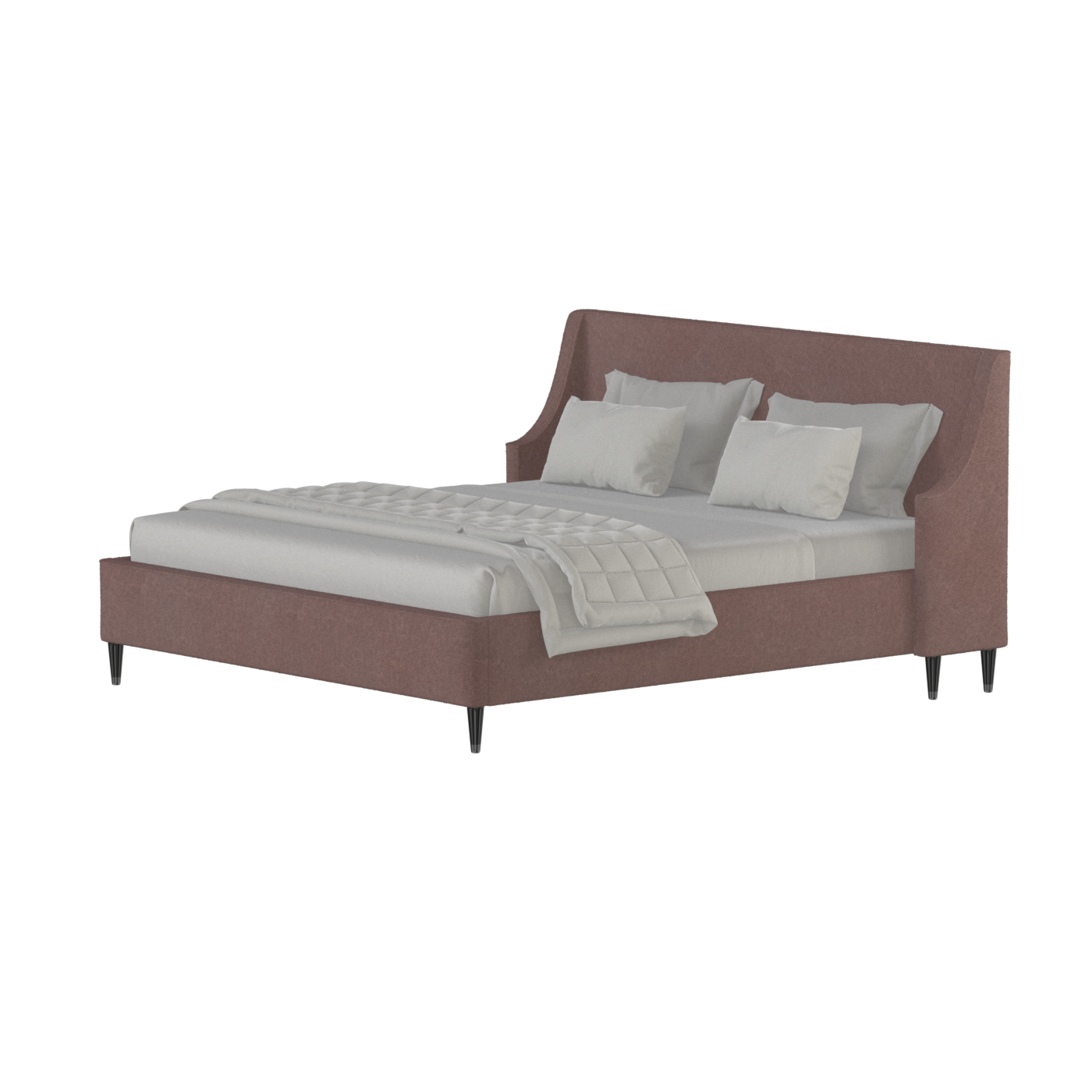 Laura double bed Lucia High Headboard Upholstered Bed in Soft Fabric