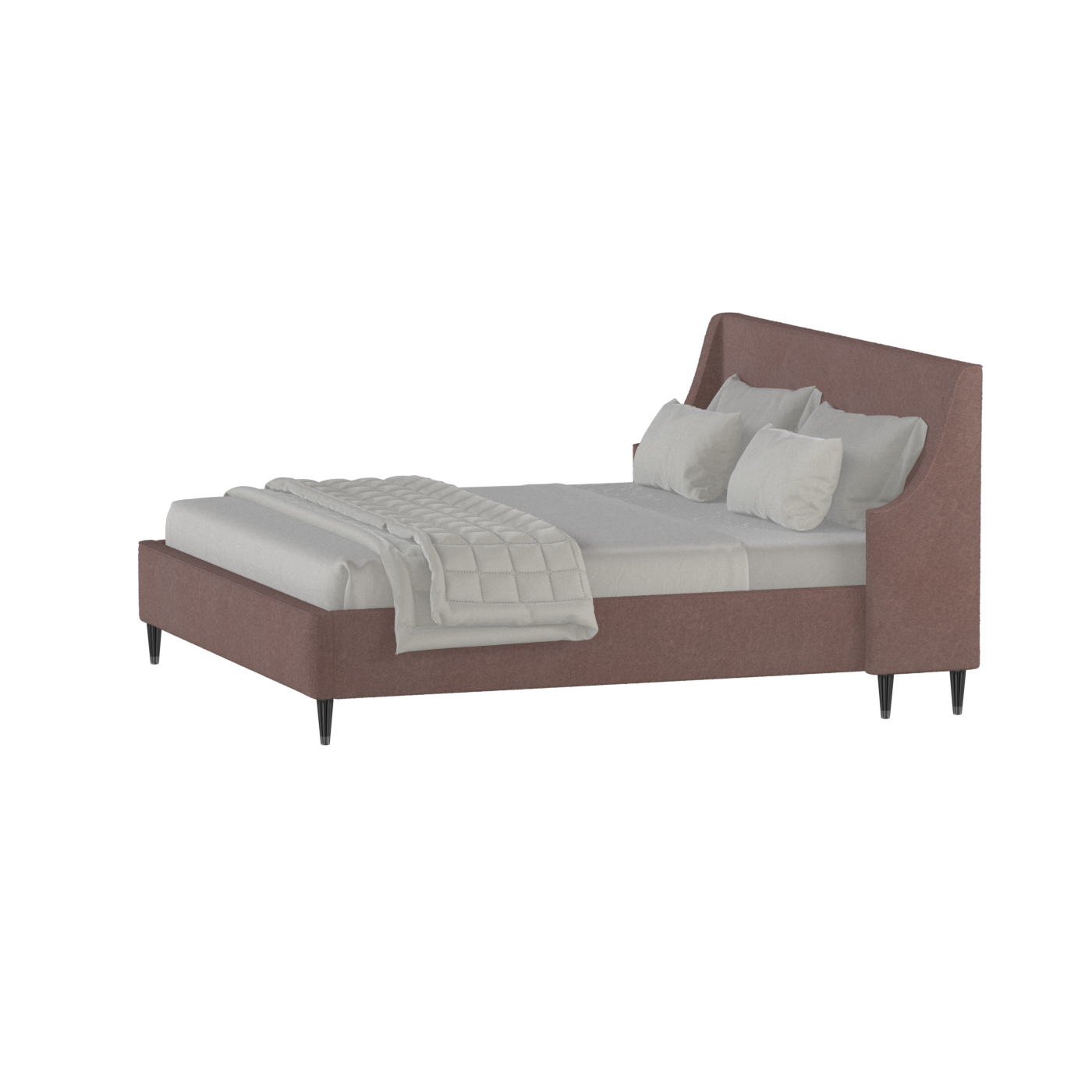 Laura double bed Lucia High Headboard Upholstered Bed in Soft Fabric