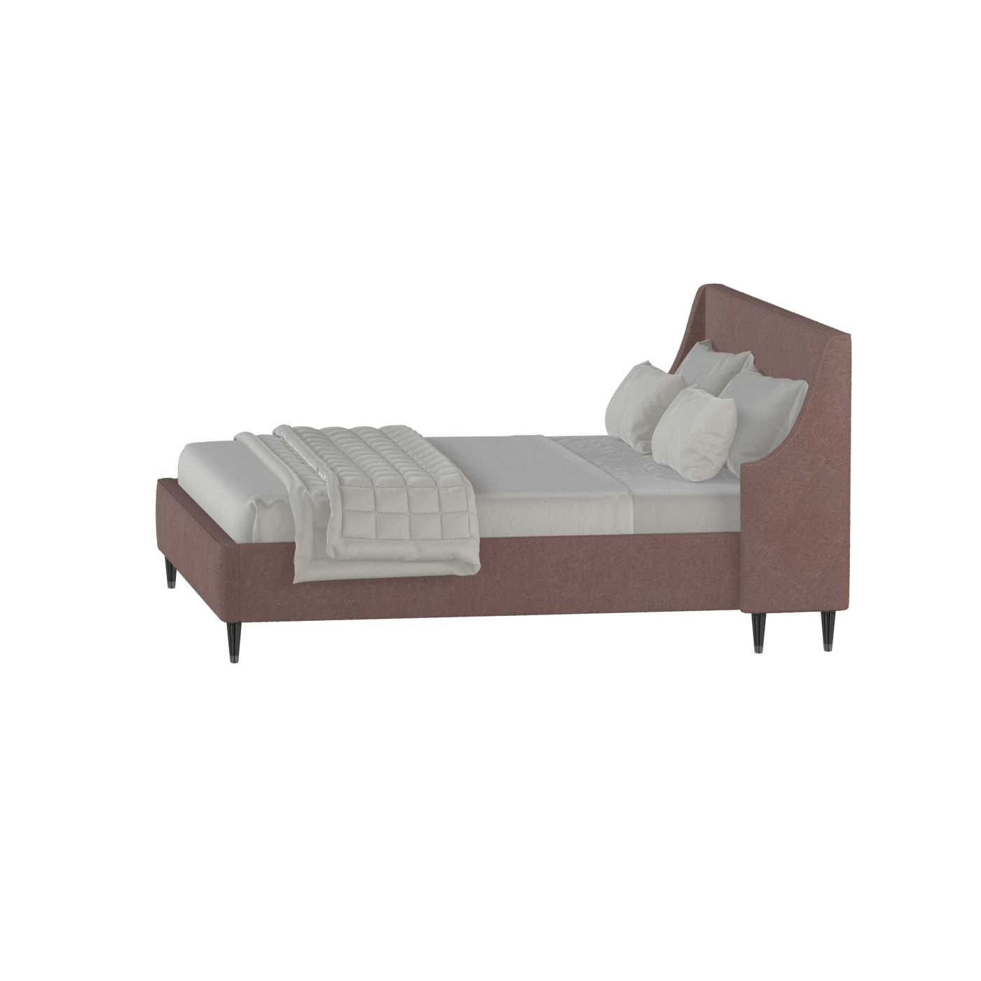 Laura double bed Lucia High Headboard Upholstered Bed in Soft Fabric