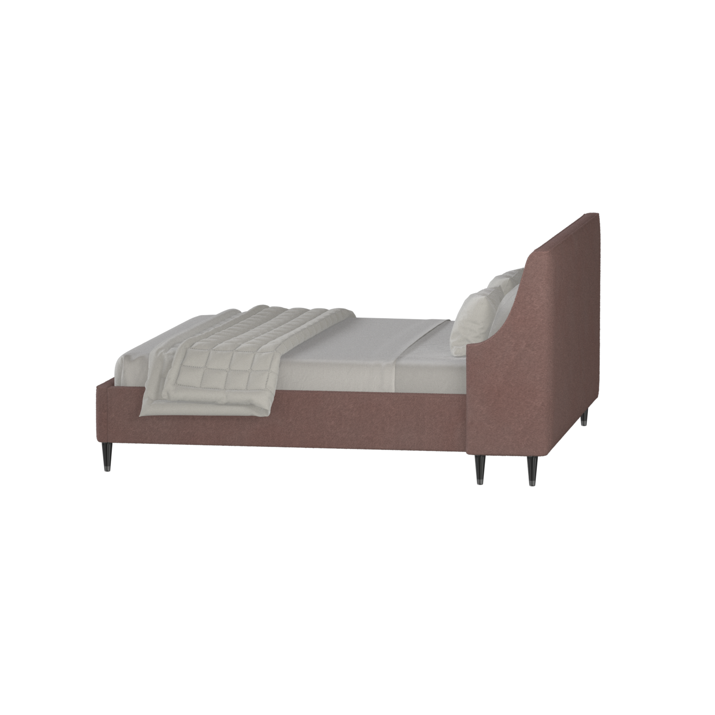 Laura double bed Lucia High Headboard Upholstered Bed in Soft Fabric