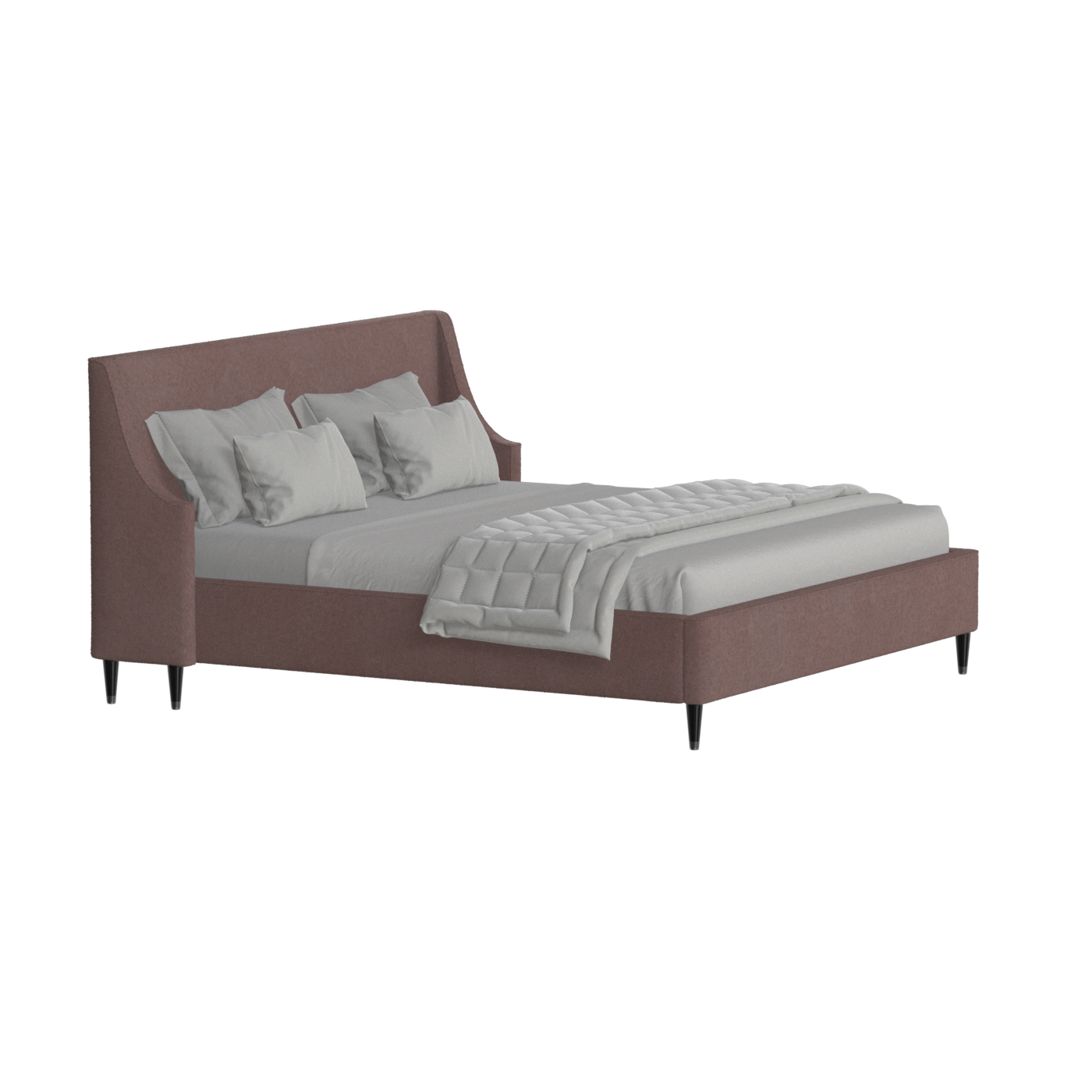 Laura double bed Lucia High Headboard Upholstered Bed in Soft Fabric