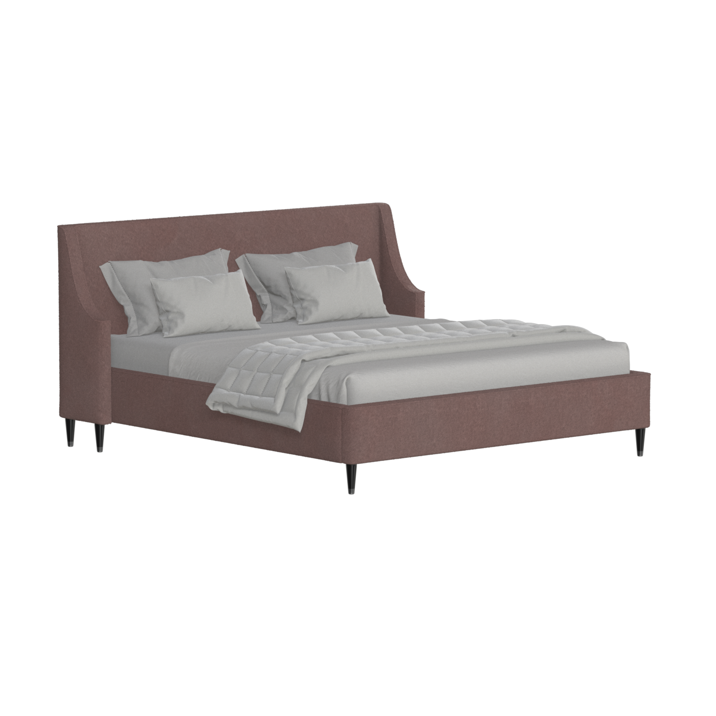 Laura double bed Lucia High Headboard Upholstered Bed in Soft Fabric