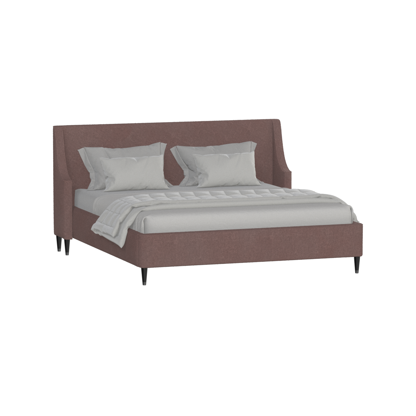Laura double bed Lucia High Headboard Upholstered Bed in Soft Fabric