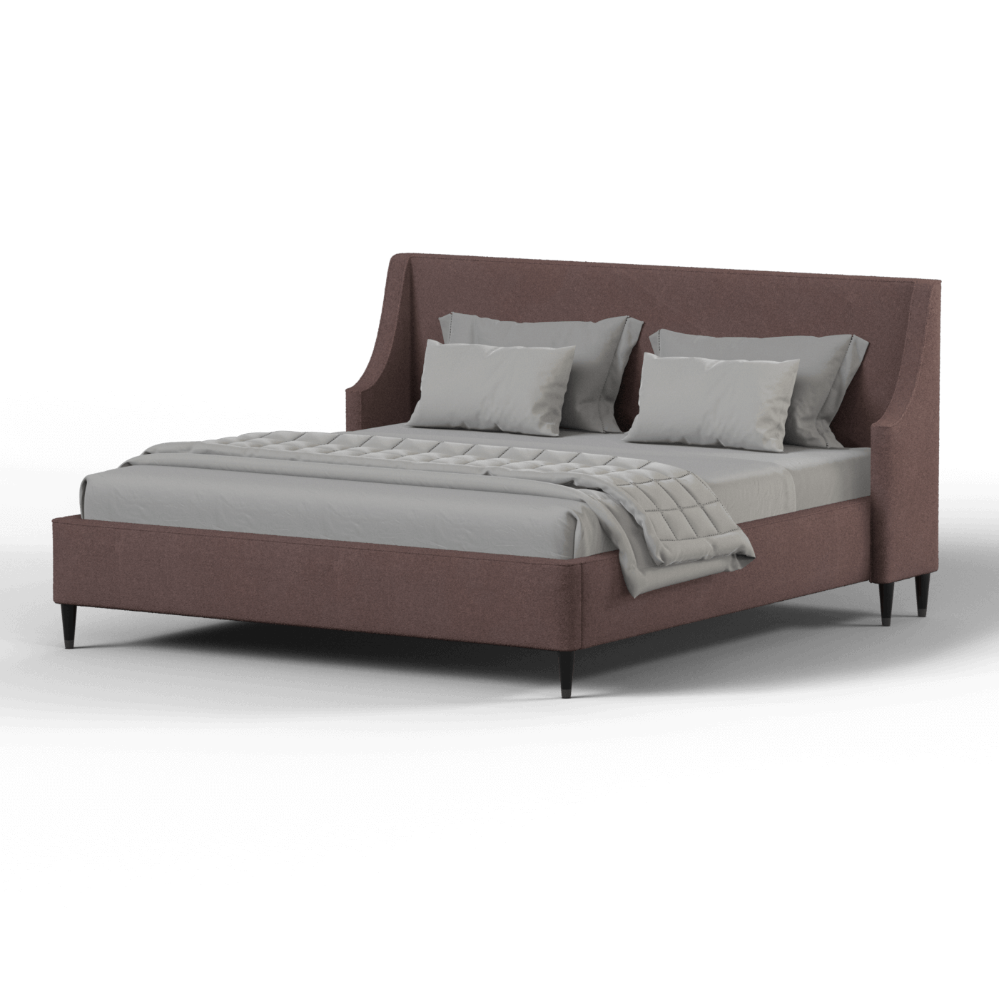 Laura double bed Lucia High Headboard Upholstered Bed in Soft Fabric