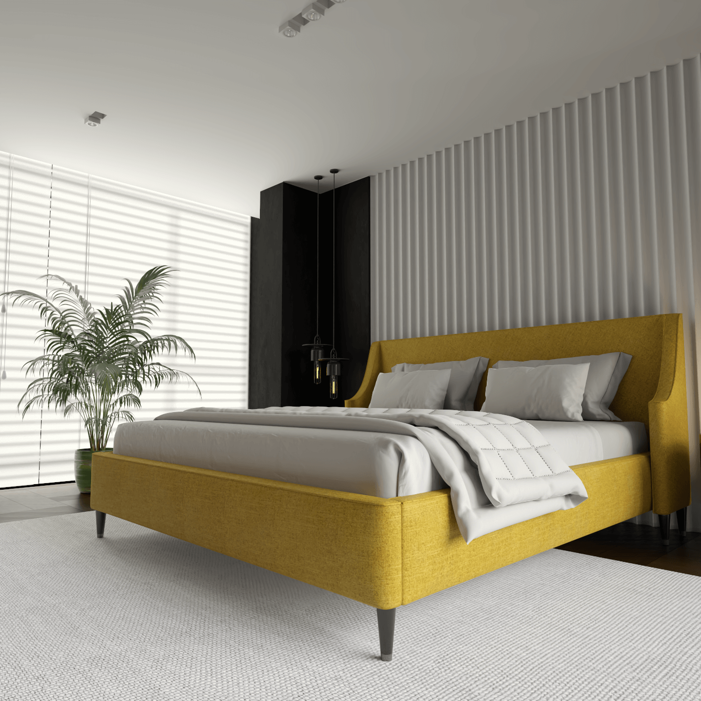 Laura Double Bed with High Headboard