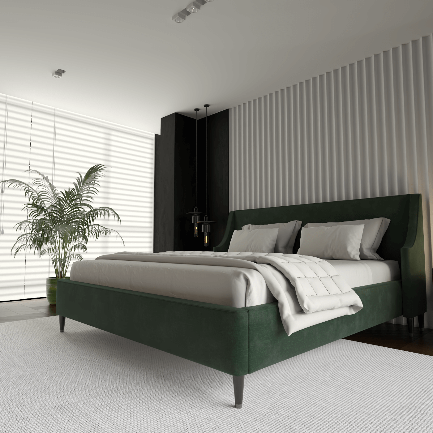 Laura Double Bed with High Headboard