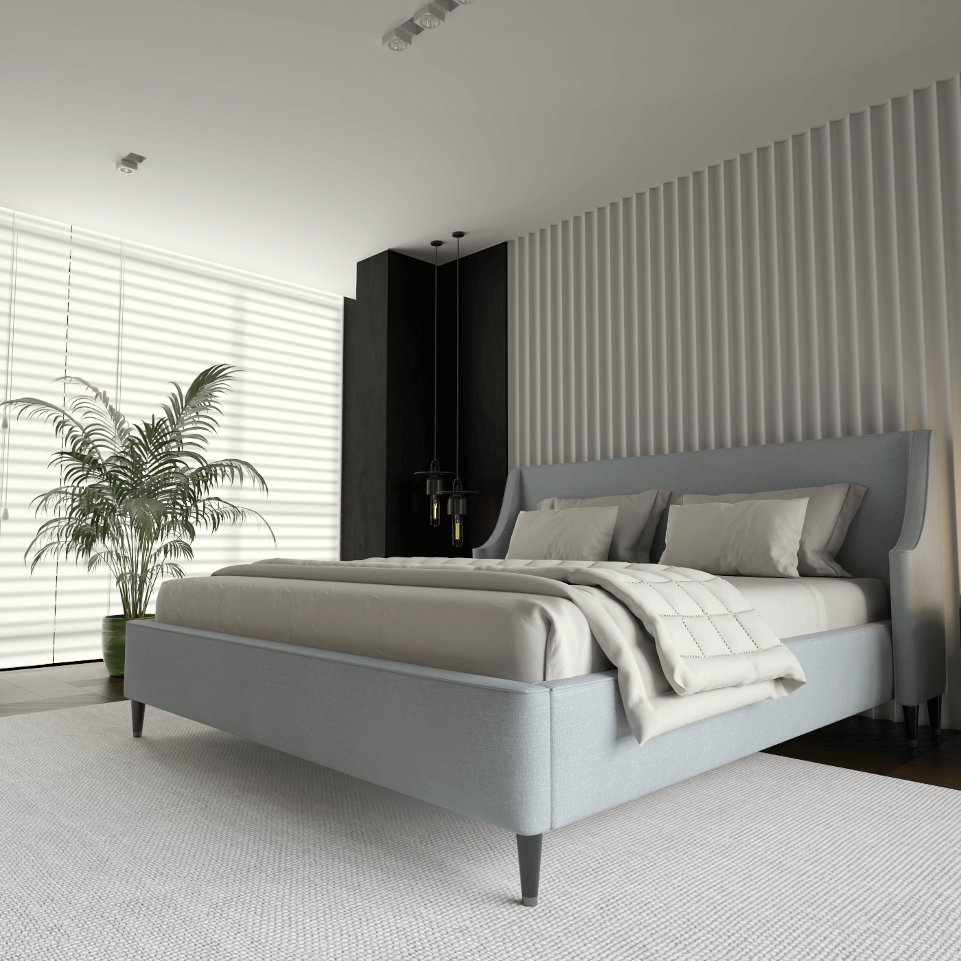 Laura Double Bed with High Headboard