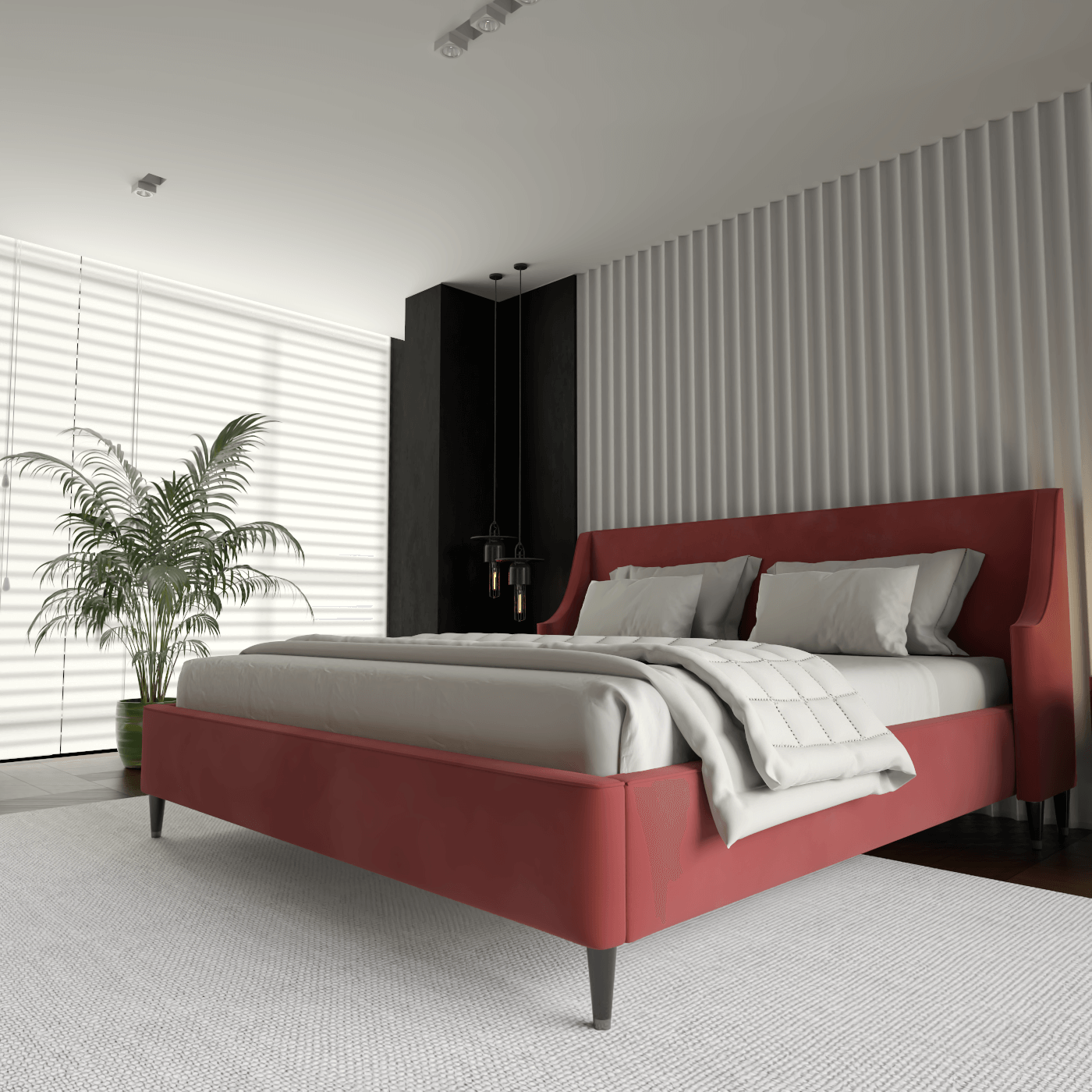Laura Double Bed with High Headboard