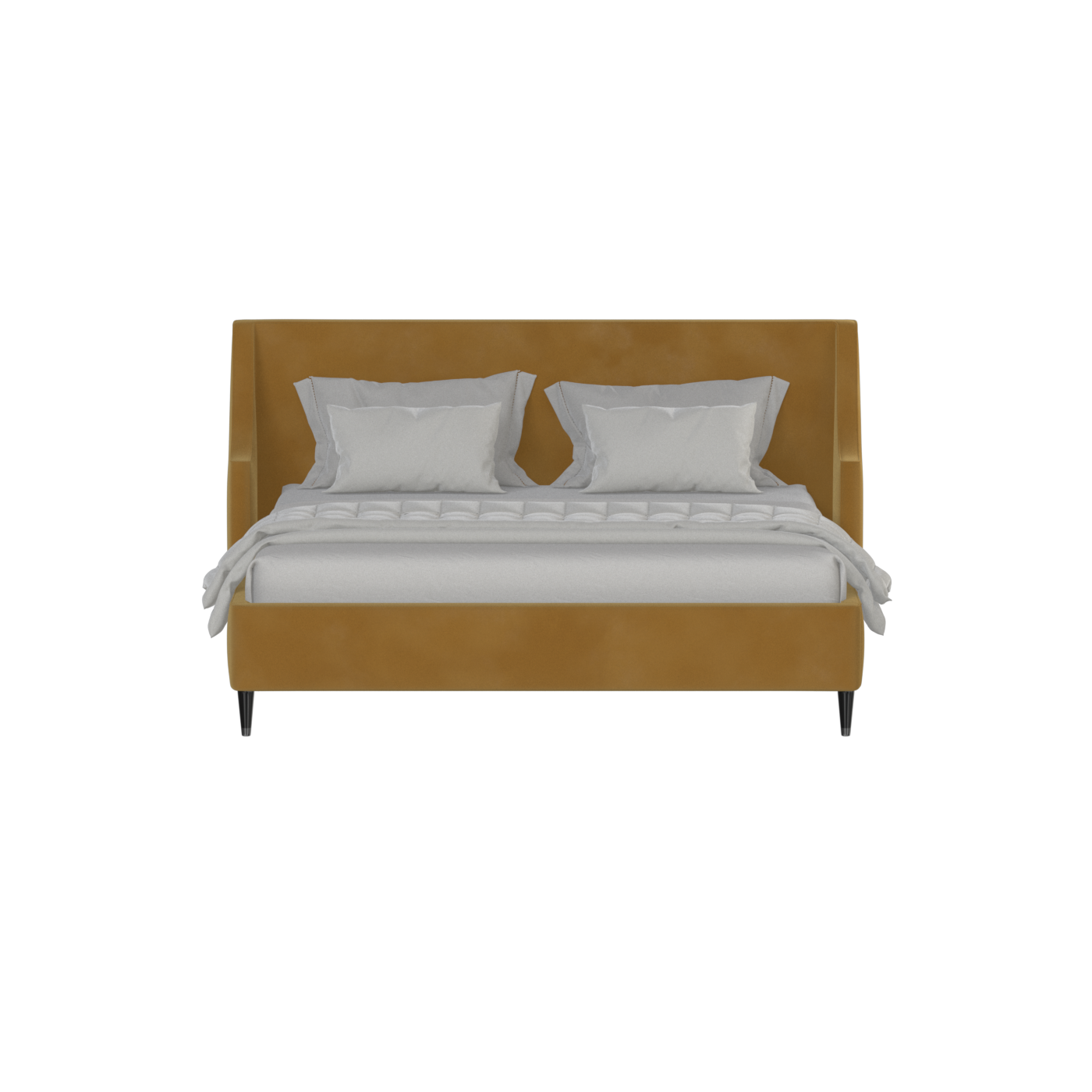 Laura double bed Lucia High Headboard Upholstered Bed in Soft Fabric
