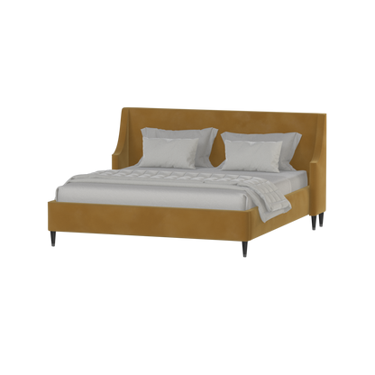 Laura double bed Lucia High Headboard Upholstered Bed in Soft Fabric