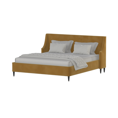 Laura double bed Lucia High Headboard Upholstered Bed in Soft Fabric