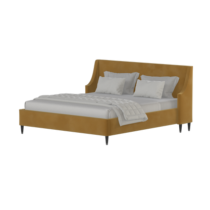 Laura double bed Lucia High Headboard Upholstered Bed in Soft Fabric