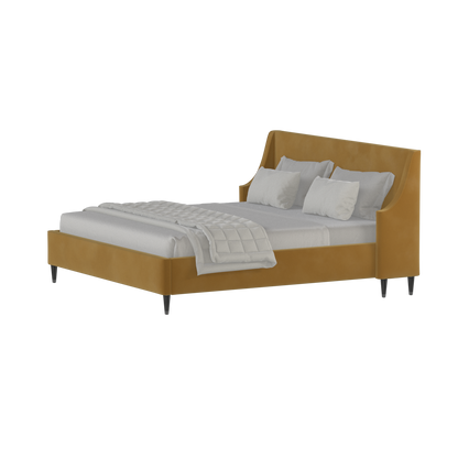 Laura double bed Lucia High Headboard Upholstered Bed in Soft Fabric
