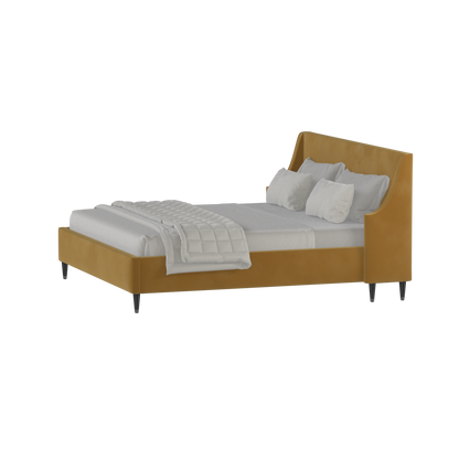 Laura double bed Lucia High Headboard Upholstered Bed in Soft Fabric