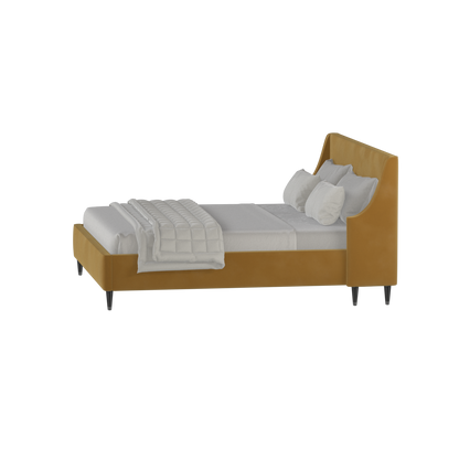 Laura double bed Lucia High Headboard Upholstered Bed in Soft Fabric