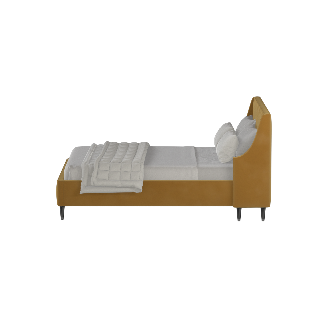 Laura double bed Lucia High Headboard Upholstered Bed in Soft Fabric