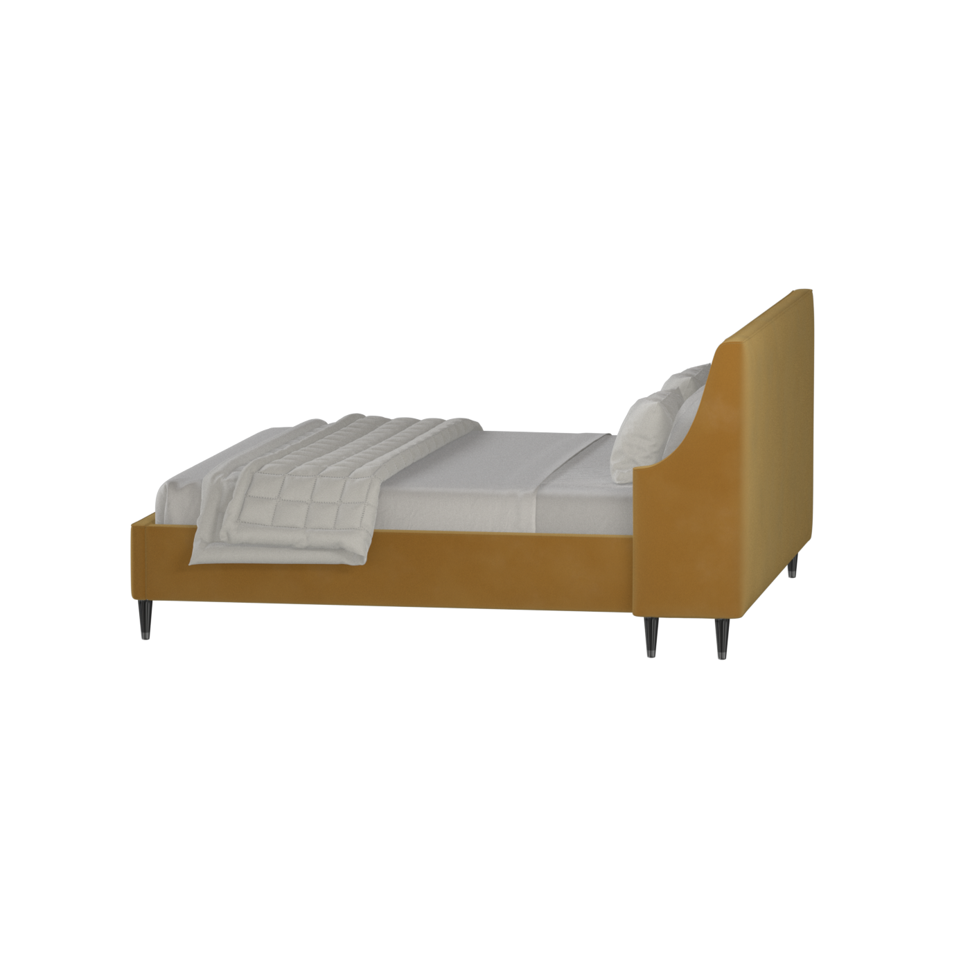 Laura double bed Lucia High Headboard Upholstered Bed in Soft Fabric