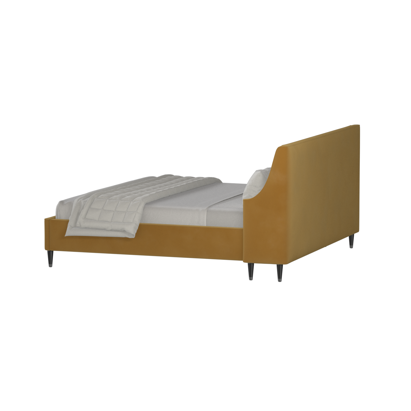 Laura double bed Lucia High Headboard Upholstered Bed in Soft Fabric