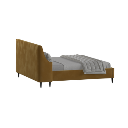 Laura double bed Lucia High Headboard Upholstered Bed in Soft Fabric